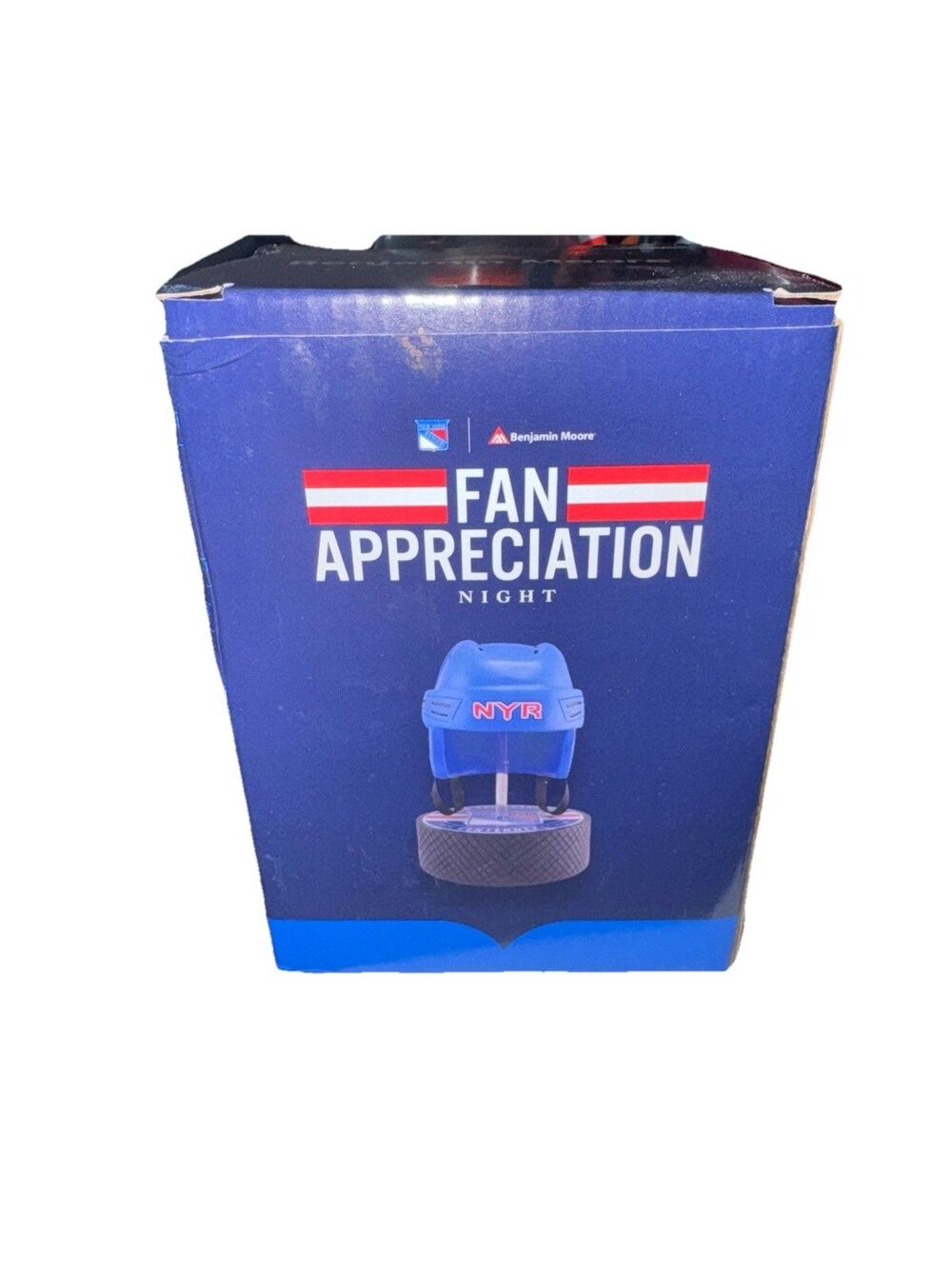 NY Rangers Fan Appreciation Night Collectible NYR Helmet Puck Bobblehead NIB